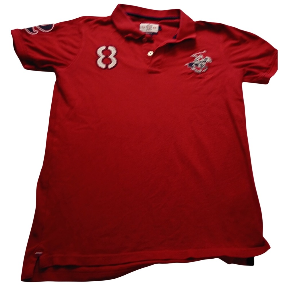 Beverly Hills Polo Club Sport Red Short Sleeve Polo Shirt Boys Size 14-15 Casual